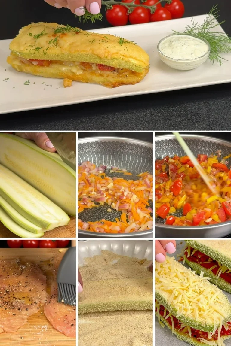 Gerecht van courgette-kip met frisse komkommer-yoghurtsaus