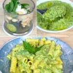 Heerlijke courgette pesto met kruiden en noten in een kom