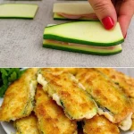 Courgette schnitzels met smeltende kaas, heerlijk vegetarisch recept