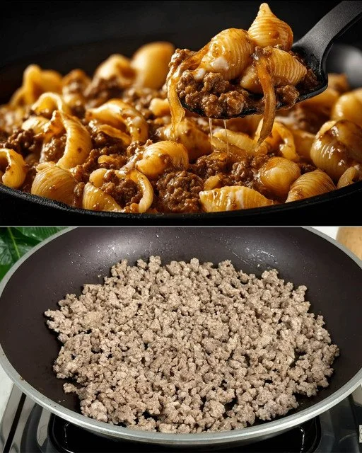 Romige Franse uienpasta met ui en kruiden, snelle maaltijd recept