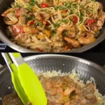 Heerlijke Garnalen Risotto uit Oma's Kookboek met garnalen en rijst.
