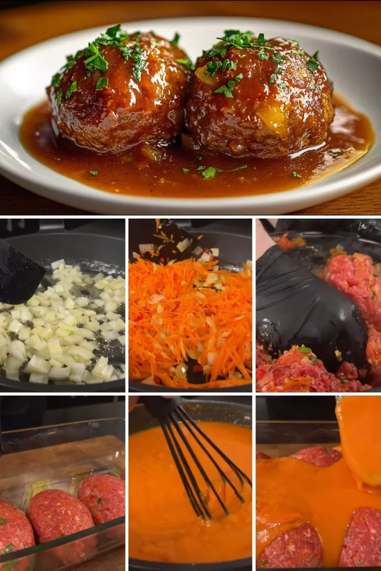 Overzicht van zelfgemaakte gehaktballen met kruiden en saus