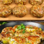 Gehaktballen geserveerd met kool- en groene bonensalade