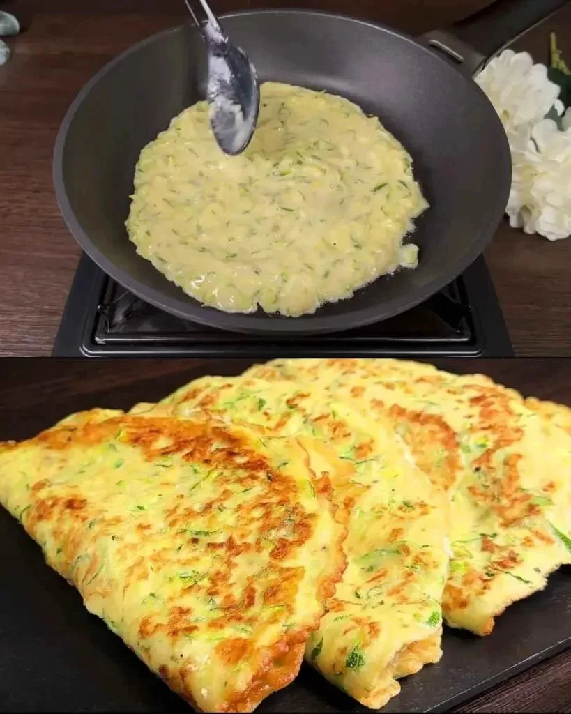 Gezonde courgette kaas pannenkoeken op een plaat