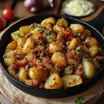 Gemakkelijke ovenschotel met aardappelen, gehakt en ei uit de oven