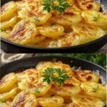 Gevulde aardappel- en kaascasserole met kaas en kruiden