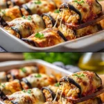 Gevulde aubergines met worst en rijst, een smakelijk recept.