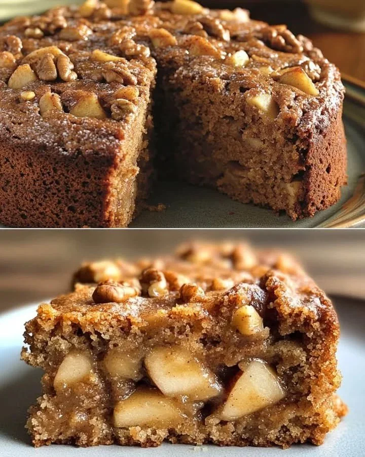 Gezonde appel walnoot cake met noten en fruit, ideale traktatie voor elke gelegenheid
