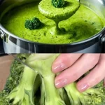 Gezonde en snelle broccoli bloemkoolsoep in een kom