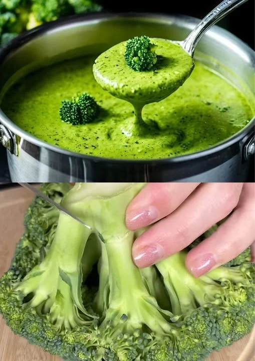 Gezonde en snelle broccoli bloemkoolsoep in een kom