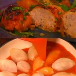 Griekse gevulde uien rolletjes met gemalen kip, een smakelijk gerecht
