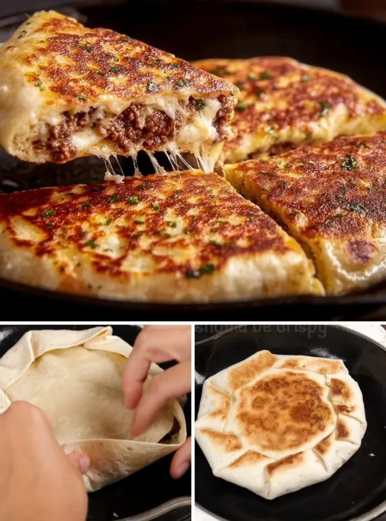 Eenvoudige grondvlees burrito's met tortilla recept op een bord geserveerd