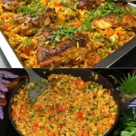 Een bord met kip met rijst, een smaakvol en populair gerecht in de Nederlandse keuken.