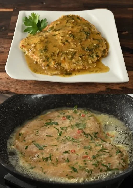 Kipfilet met Parmezaan en romige tijmsaus, een heerlijke maaltijd.