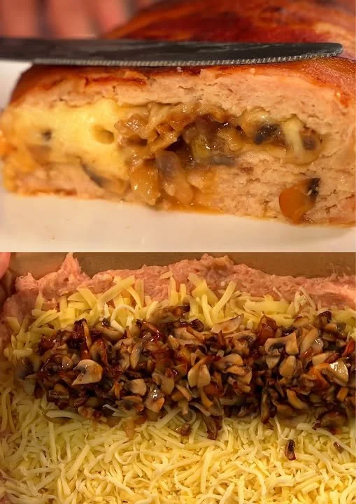 Kipgehaktbroodjes met champignons en spek, smakelijk en gemakkelijk recept