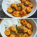 Kokos Curry Garnalen met geurige rijst gerecht