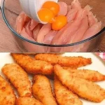 Krokante kipreepjes gemaakt volgens een eenvoudig recept