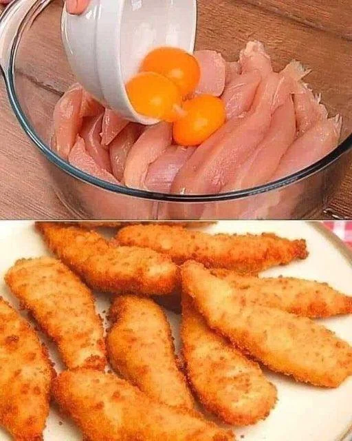 Krokante kipreepjes gemaakt volgens een eenvoudig recept