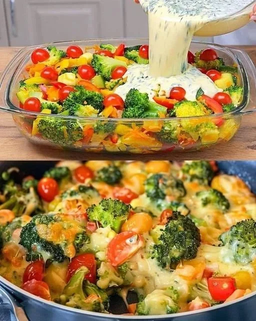 Licht en gezond groentegerecht met weinig calorieën op een bord