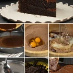 Fudgy chocoladetaart geserveerd met een rijke chocoladesaus