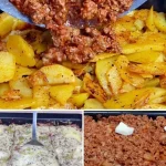 Ovenschotel met aardappel en gehakt, smakelijk en gemakkelijk recept.