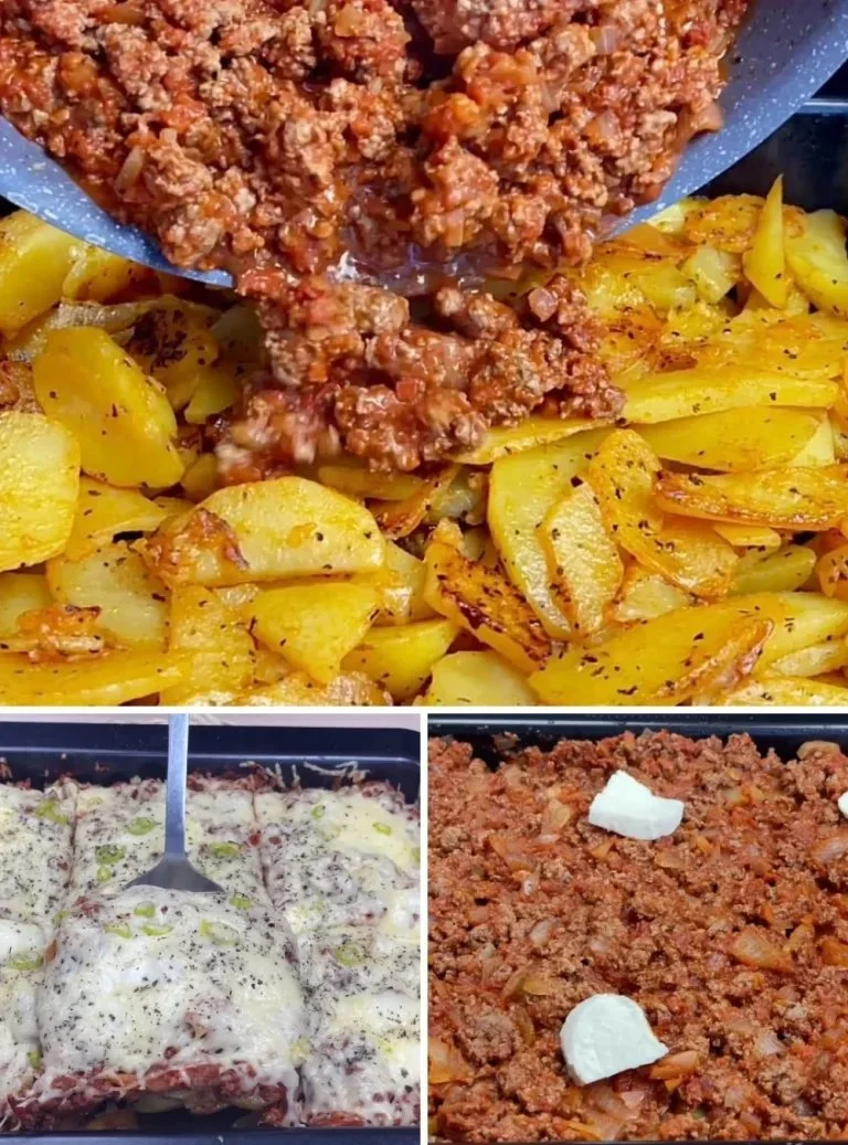 Ovenschotel met aardappel en gehakt, smakelijk en gemakkelijk recept.