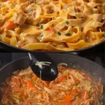 Pasta met Groenten en Spicy Kip op een bord, een kleurrijk recept