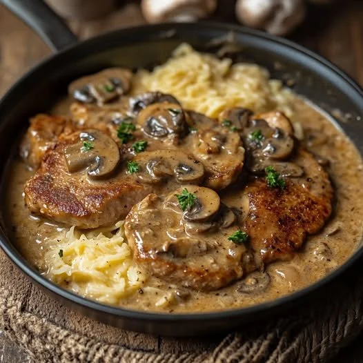 Romige schnitzel met kruiden en saus, snel te bereiden