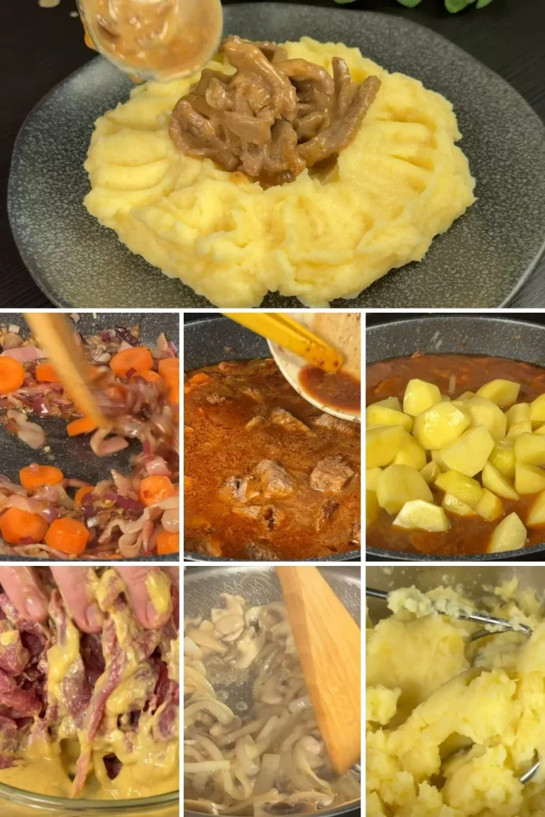 Snel en smakelijk rundvleesstoofpot met bier in een gietijzeren pan