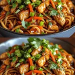 Gezonde Aziatische maaltijd bereid thuis met verse ingrediënten.