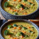 Gezonde broccoli kaassoep in een kom, ideaal voor snelle maaltijden.
