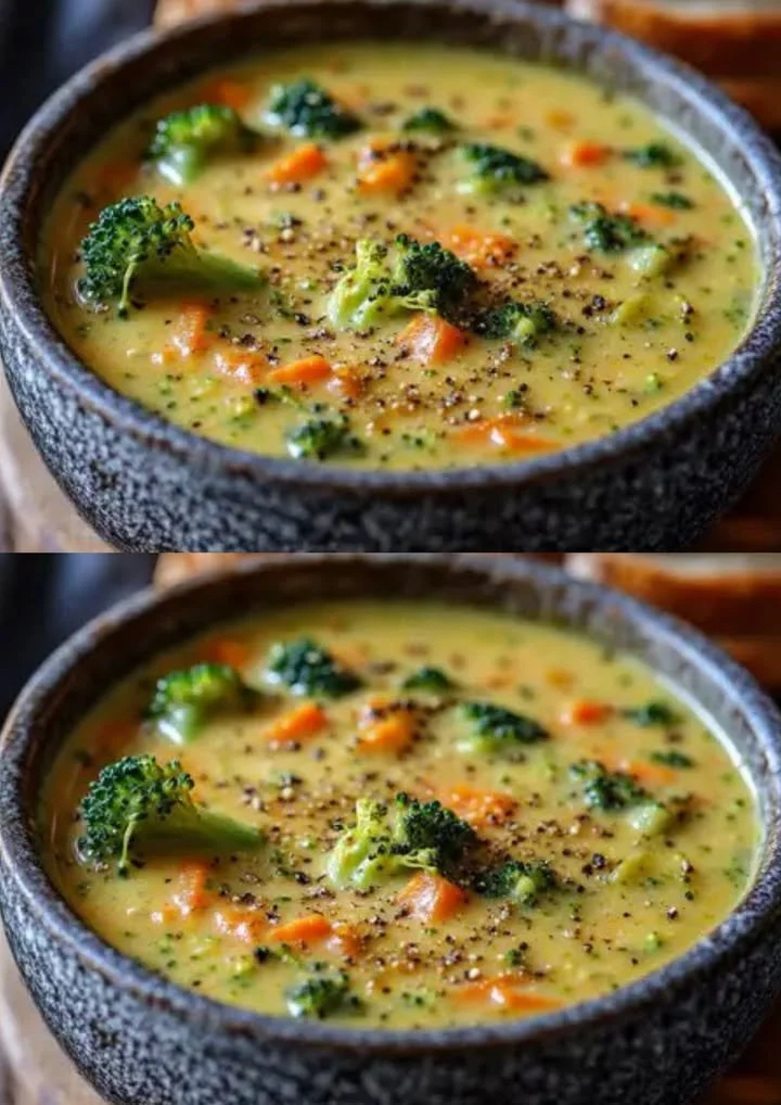 Gezonde broccoli kaassoep in een kom, ideaal voor snelle maaltijden.