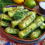 Verfrissende komkommersalade met groenten en dressing