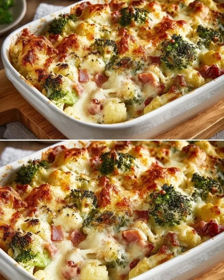 Gezonde broccoli bloemkool ovenschotel bereid in 30 minuten