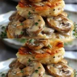 Snelle kip en champignon vol-au-vent op een bord