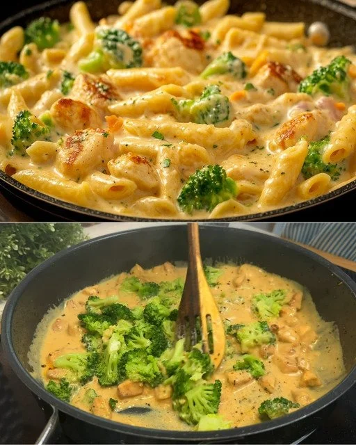 Snelle kippasta met broccoli, gemakkelijk en gezond recept