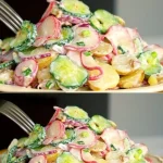 Frisse komkommersalade, ideaal voor lunch, snel en eenvoudig recept.