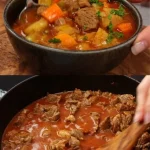 Heerlijk stoofvlees gerecht met groenten en aardappelen