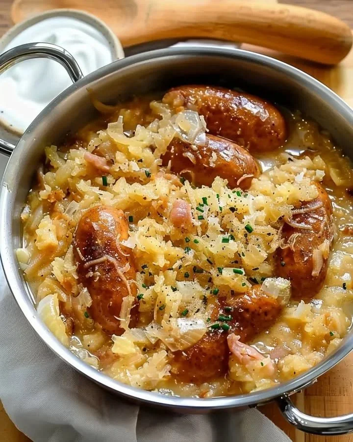 Recept voor gestoofde witte kool in een pan met kruiden