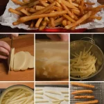 Krokante frietjes bereid volgens stap-voor-stap gids