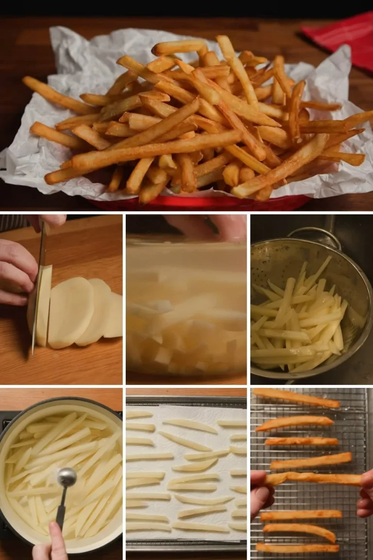 Krokante frietjes bereid volgens stap-voor-stap gids