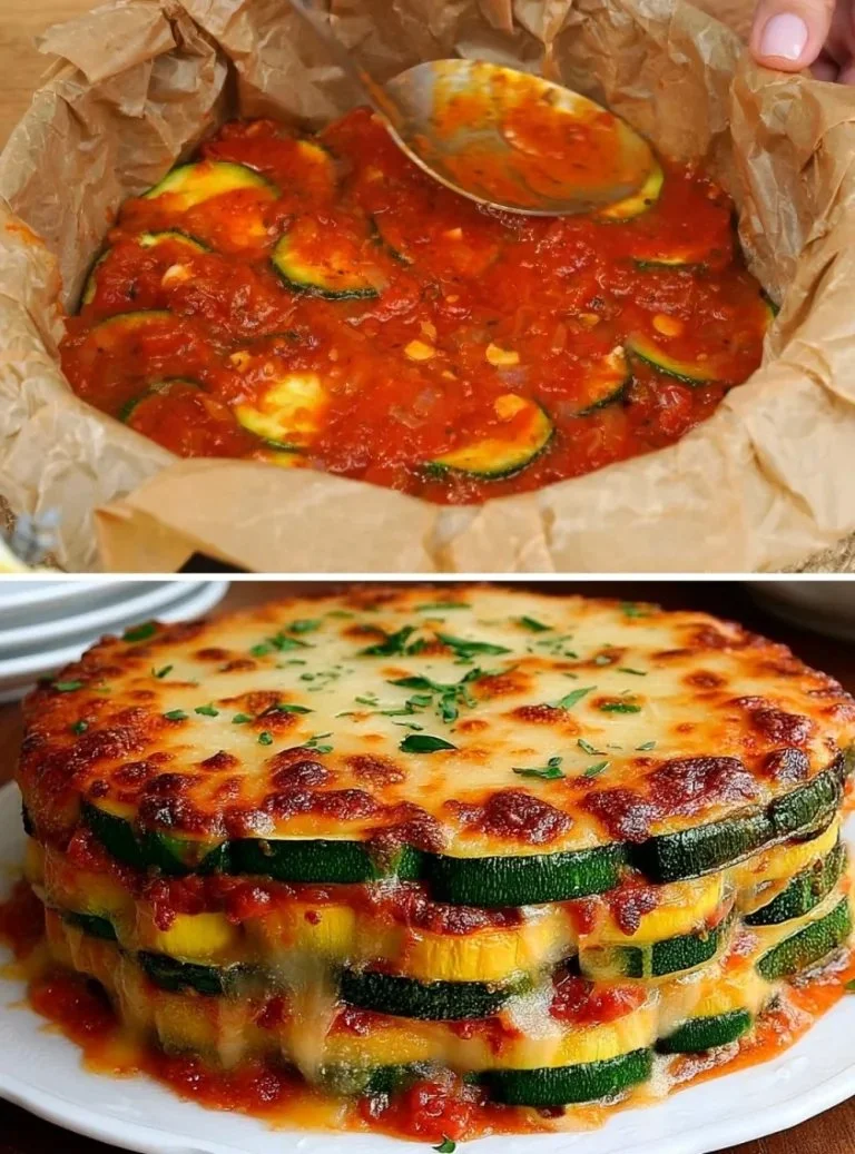 Zucchini bake met kaas en kruiden, perfect voor een gezonde maaltijd.