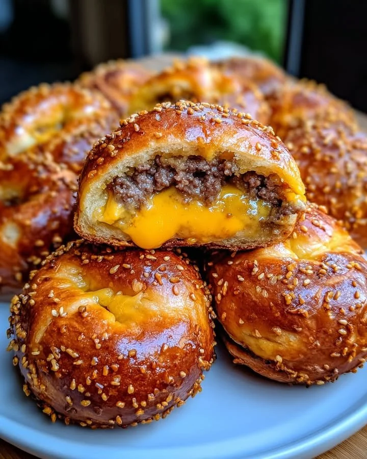 Eenvoudig cheeseburger pretzel ballen recept voor een smakelijke snack