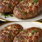 Heerlijke gehaktgerecht op een bord met groenten en kruiden