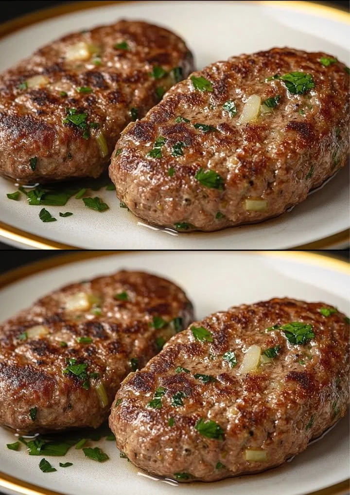 Heerlijke gehaktgerecht op een bord met groenten en kruiden