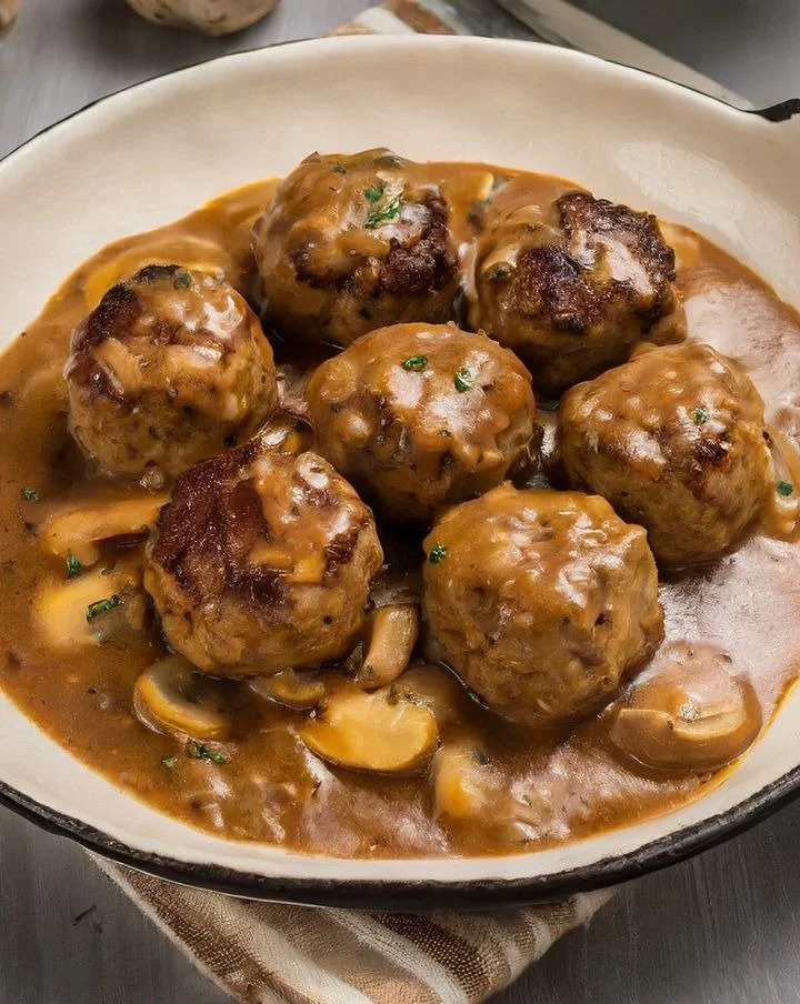 Hartige gehaktballetjes uit oma's keuken op een bord