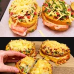 Heerlijke ontbijtsandwich gevuld met verse ingrediënten voor een perfecte start.