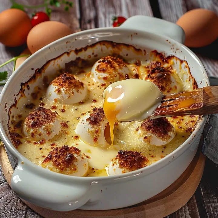 Romige eiergratin met eieren en kaas, ideaal voor een snelle maaltijd