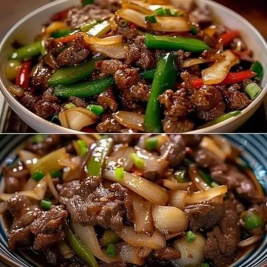 Rundvlees en uien wok recept voor een snel diner