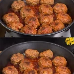 Plate spaghetti met gehaktballetjes in tomatensaus